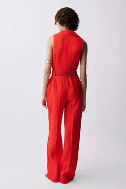 Mono camisero lino con cinturón de Mango en Monos para argentina