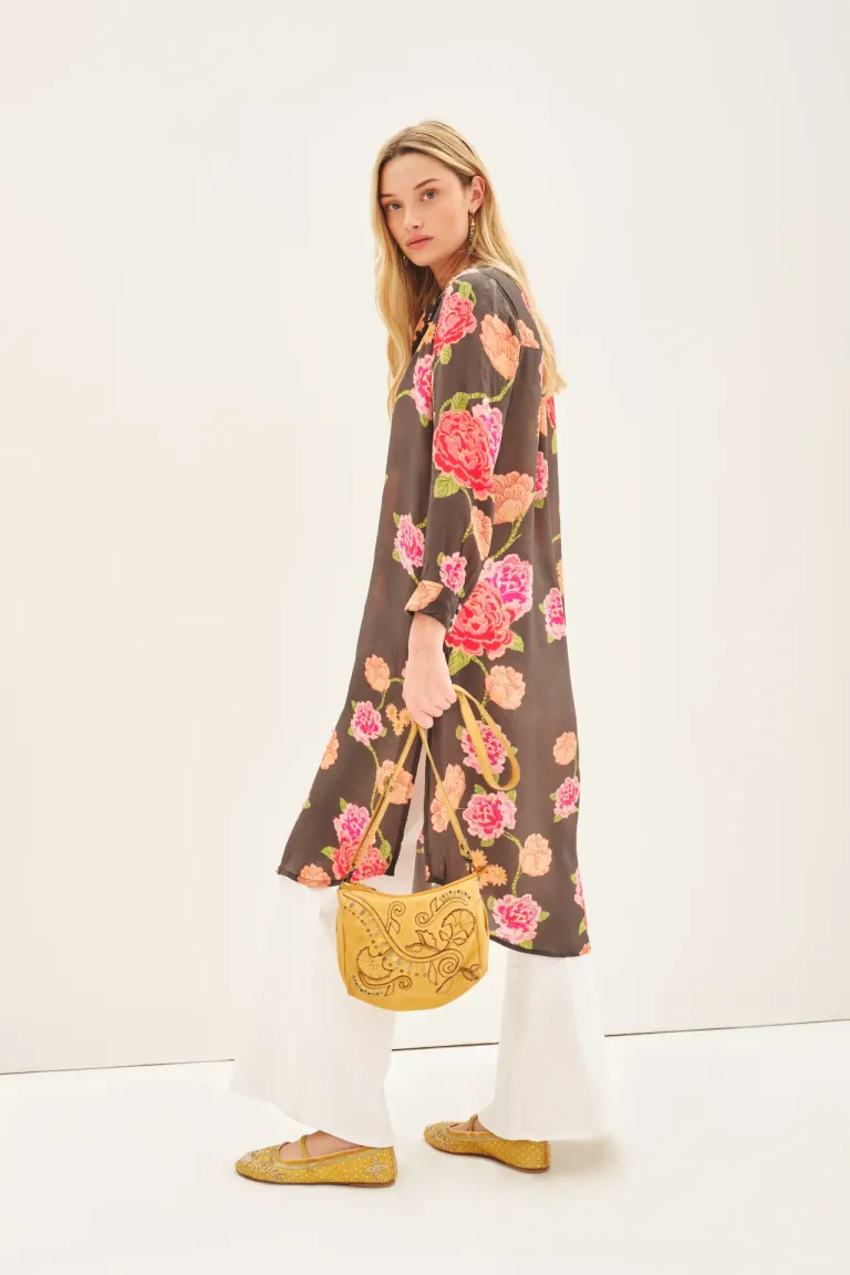 Vestido Camisa Largo Floral con Bordado de Lentejuelas de Rapsodia en Camisas para argentina