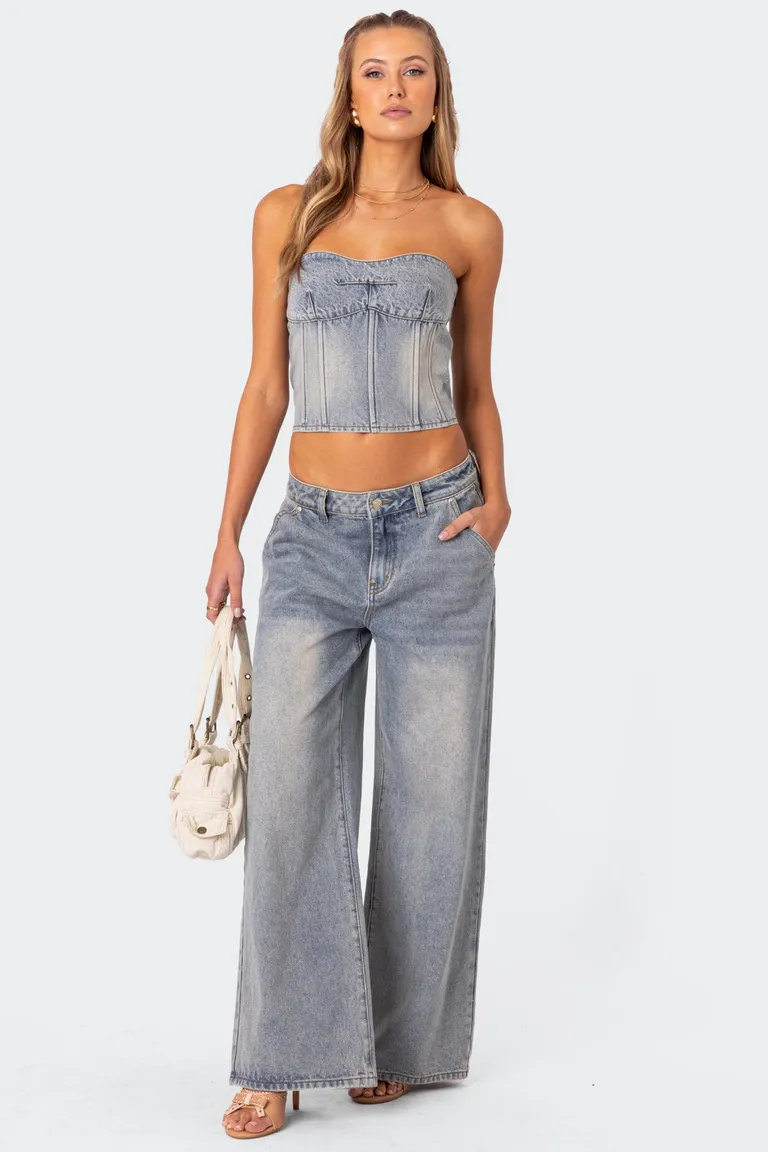 Myla jeans pierna ancha lavados de Edikted en Pantalones para argentina
