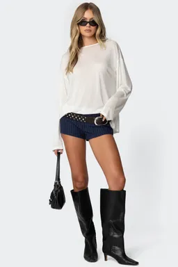 Remera traslúcida manga larga oversize de Edikted en Remeras para argentina