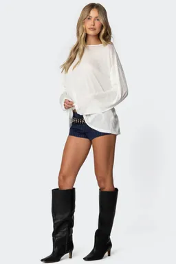 Remera traslúcida manga larga oversize de Edikted en Remeras para argentina