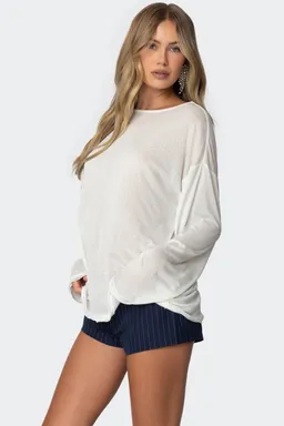 Remera traslúcida manga larga oversize de Edikted en Remeras para argentina