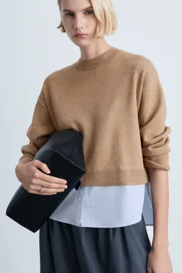Remera tejida combinada de Mango en Buzos y Sweaters para argentina