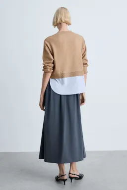Remera tejida combinada de Mango en Buzos y Sweaters para argentina