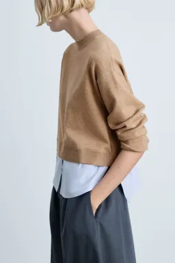 Remera tejida combinada de Mango en Buzos y Sweaters para argentina