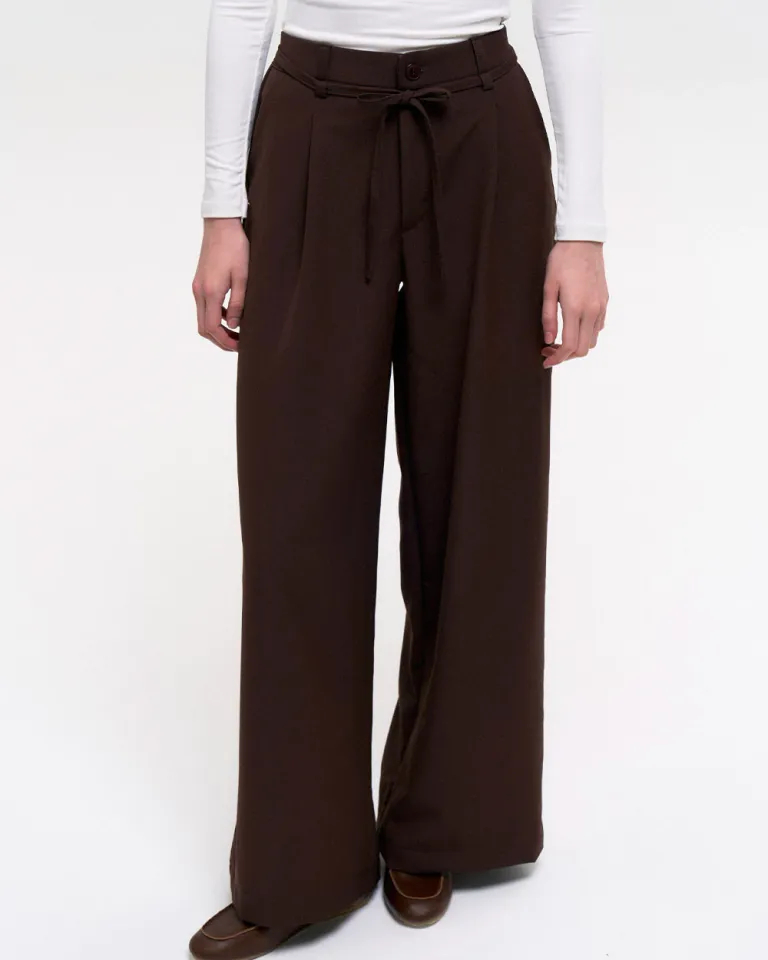 Pantalones anchos con cintura elástica y tira para atar de Sky en Pantalones para argentina