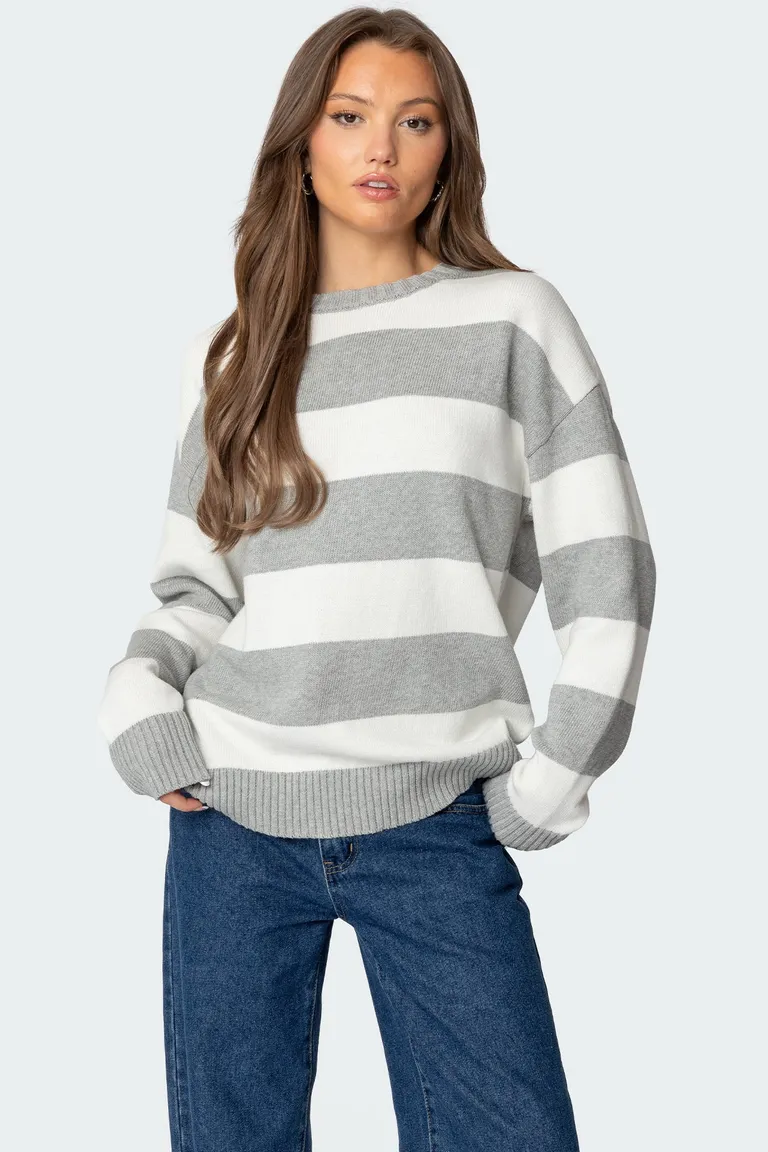 Sweater rayado oversize richie de Edikted en Buzos y Sweaters para argentina