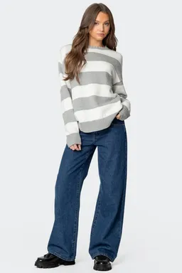 Sweater rayado oversize richie de Edikted en Buzos y Sweaters para argentina