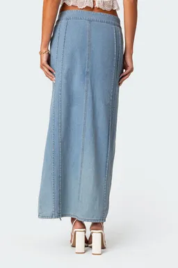 Falda maxi denim volantes valencia de Edikted en Faldas para argentina