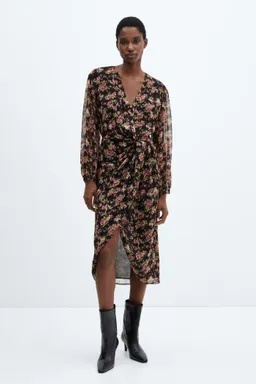 Vestido estampado con nudo de Mango en Vestidos para argentina