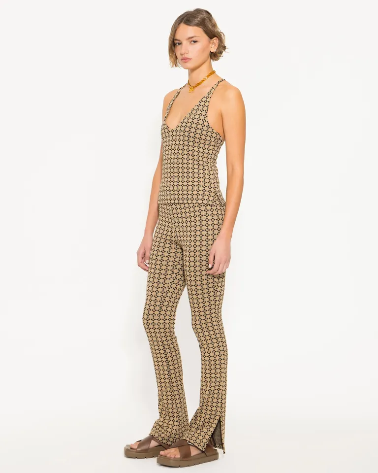 Top geométrico ajustado de tela jacquard con detalles brillantes de Jazmin Chebar en Tops para argentina