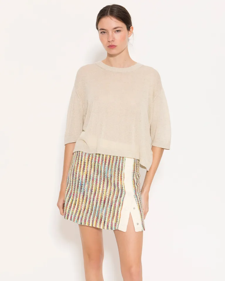 Sweater holgado de silueta remerón en tejido con lurex de Jazmin Chebar en Buzos y Sweaters para argentina