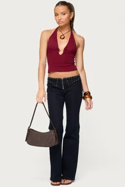 Top halter tejido escote profundo missie de Edikted en Tops para argentina