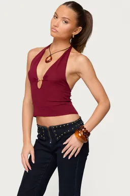 Top halter tejido escote profundo missie de Edikted en Tops para argentina