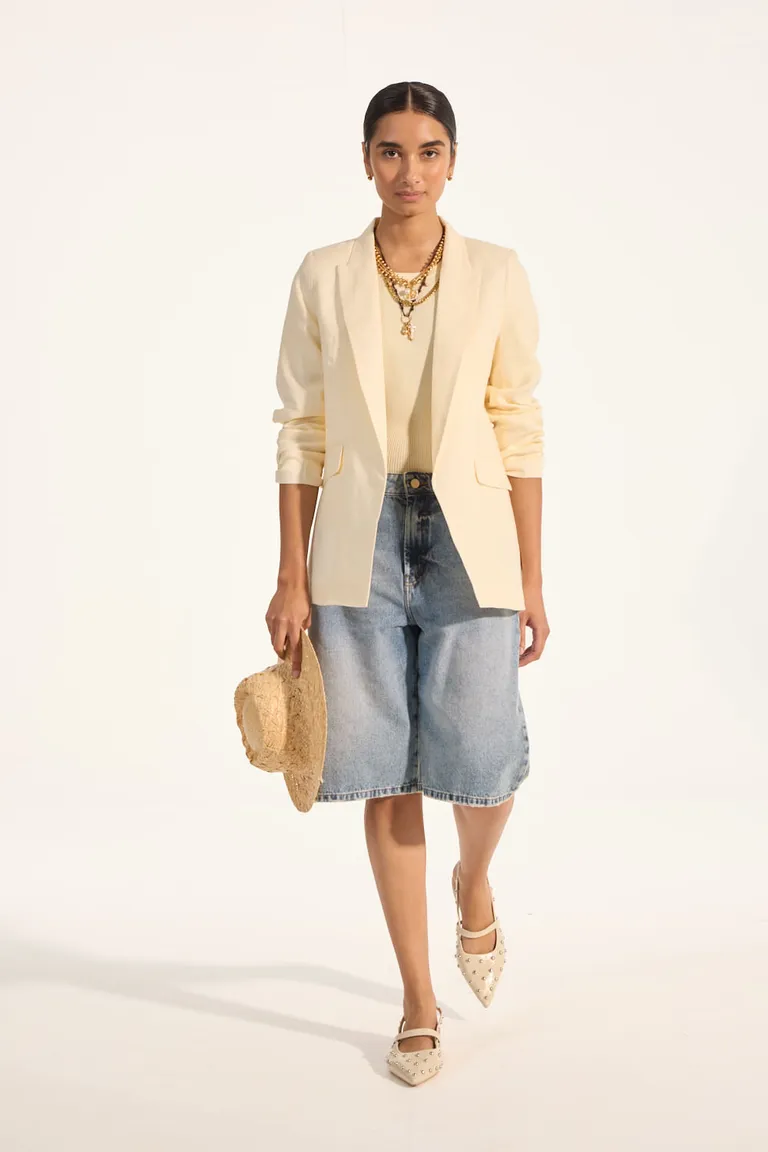 Blazer largo de lino con corte recto y calce relajado de Portsaid en Blazers para argentina