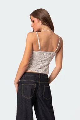 Musculosa encaje ruby de Edikted en Tops para argentina