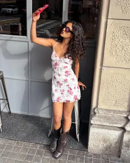 Vestido mini breteles estampado blonda de Bershka en Vestidos para argentina