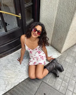 Vestido mini breteles estampado blonda de Bershka en Vestidos para argentina