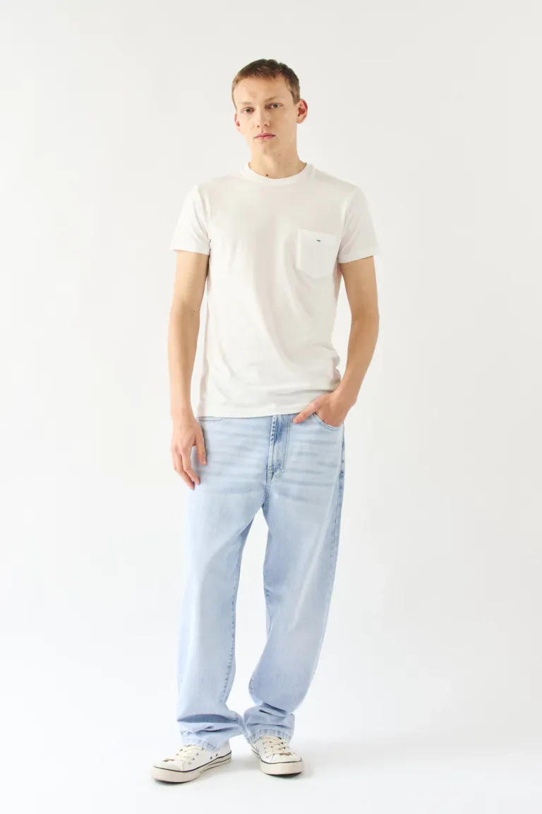 Pantalón de mezclilla de corte relajado en acabado lavado azul cielo de Bensimon en Pantalones para argentina