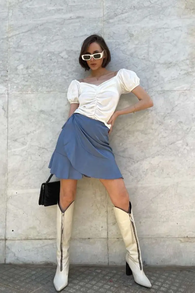 Pollera con Volados de Hesed en Faldas para argentina