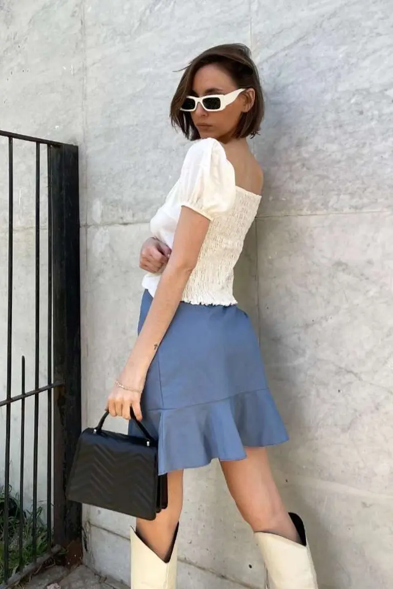 Pollera con Volados de Hesed en Faldas para argentina