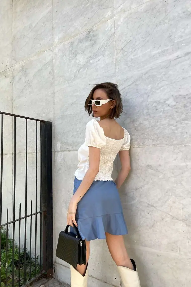 Pollera con Volados de Hesed en Faldas para argentina