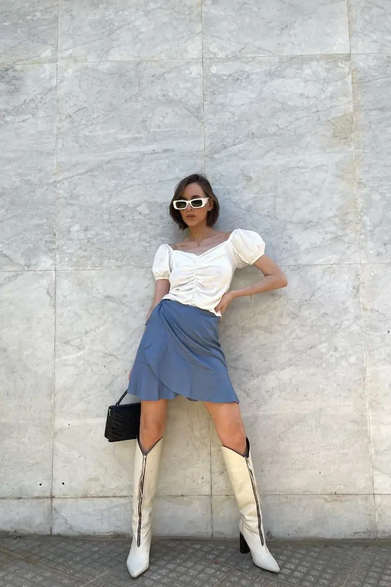 Pollera con Volados de Hesed en Faldas para argentina