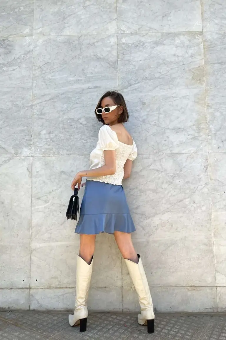 Pollera con Volados de Hesed en Faldas para argentina