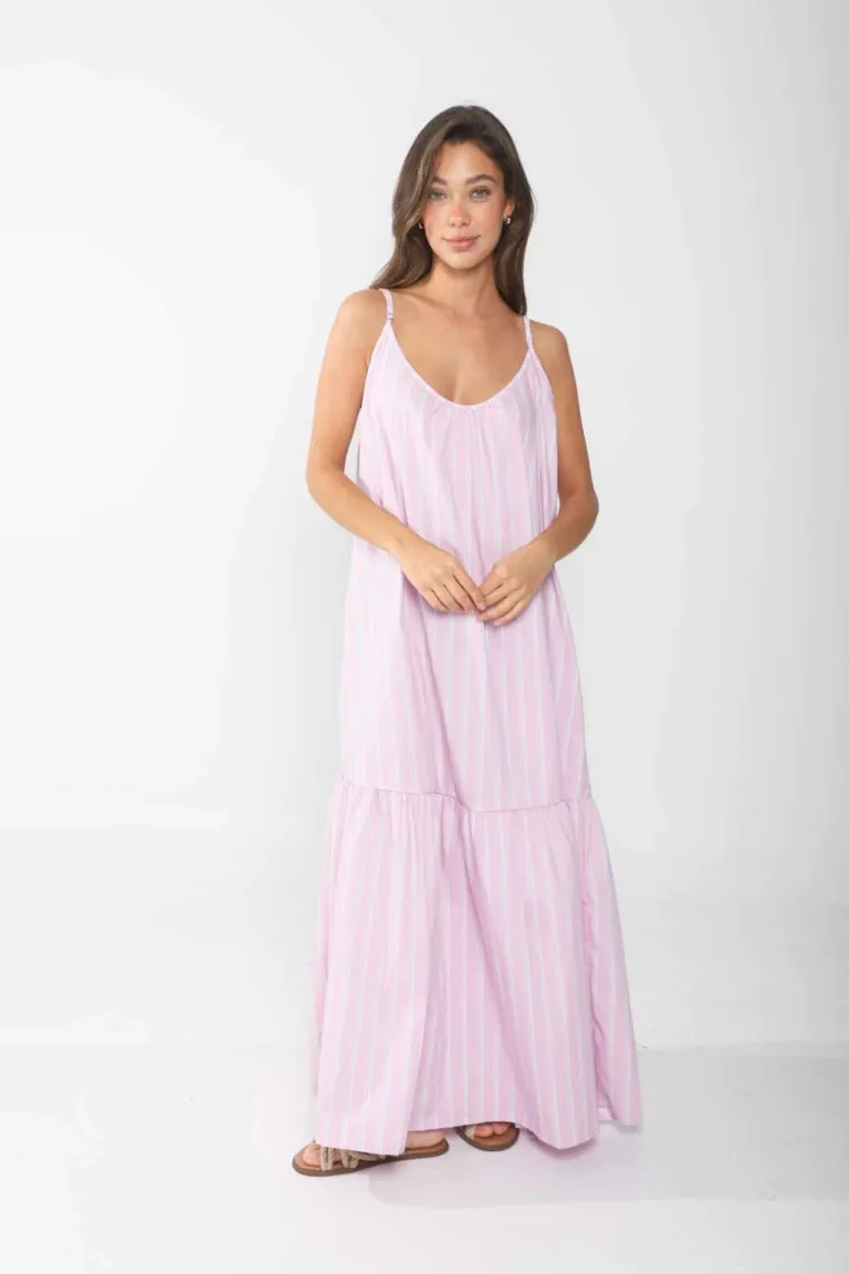 Vestido azul con volantes y breteles ajustables para uso diario de Belle en Vestidos para argentina