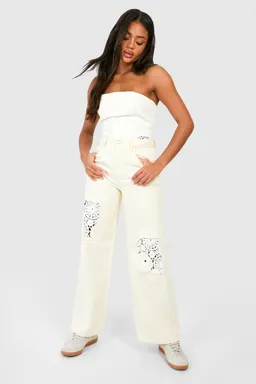 Jean ancho con crochet de Boohoo en Pantalones para argentina
