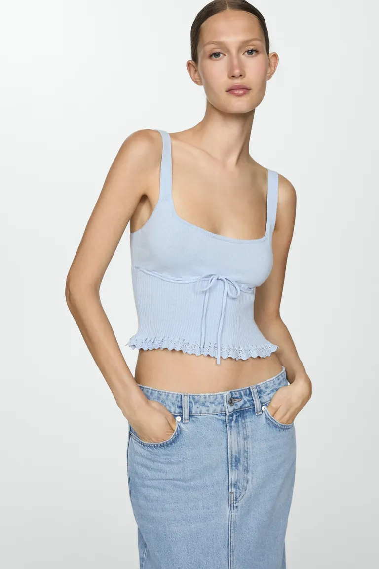 Top punto con lazo de Mango en Tops para argentina
