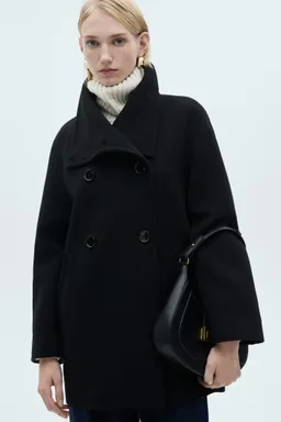 Abrigo midi lana envolvente de Mango en Chaquetas para argentina