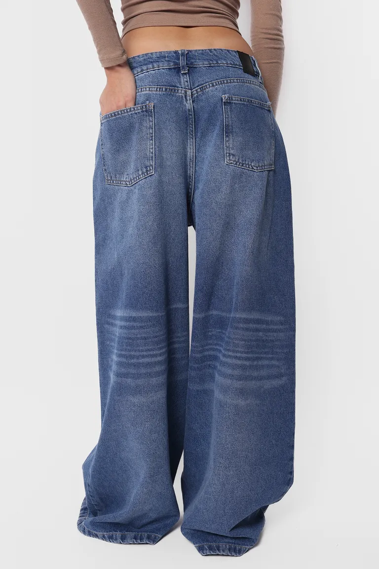Pantalón denim wide leg de cintura alta y ajuste cómodo para mujer de Top White en Pantalones para argentina