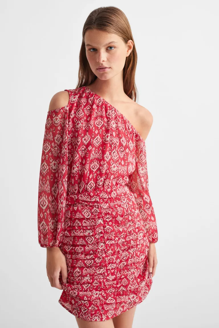 Vestido fruncido estampado de Mango Teen en Vestidos para argentina