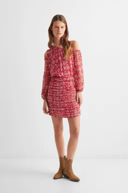 Vestido fruncido estampado de Mango Teen en Vestidos para argentina