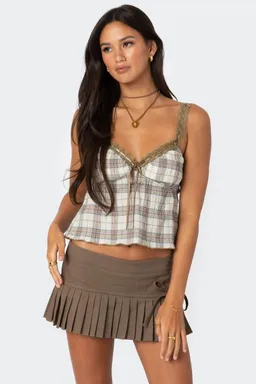 Musculosa cuadros encaje de Edikted en Tops para argentina