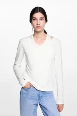 Remera algodón doble de Mango Teen en Remeras para argentina
