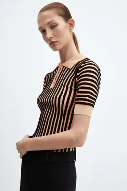 Sweater rayas cuello polo de Mango en Remeras para argentina