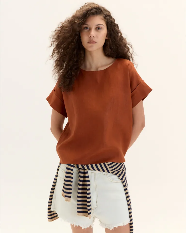 Top cuadrado de mangas caídas y silueta relajada de Blue Sheep en Tops para argentina