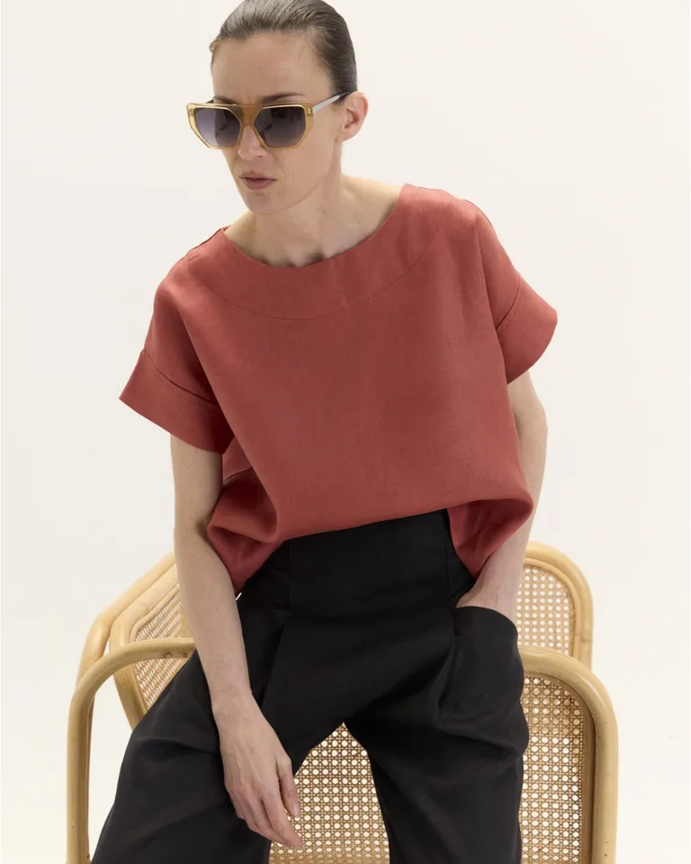 Top cuadrado de mangas caídas y silueta relajada de Blue Sheep en Tops para argentina