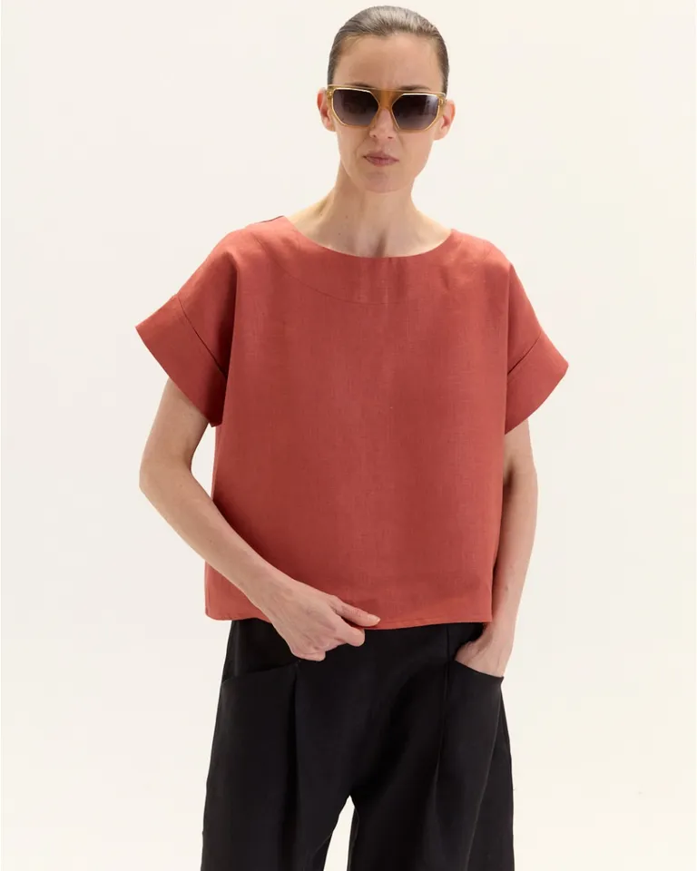 Top cuadrado de mangas caídas y silueta relajada de Blue Sheep en Tops para argentina