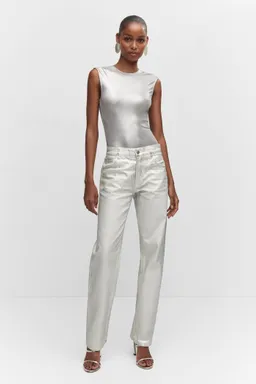 Jeans rectos metalizados de Mango en Pantalones para argentina