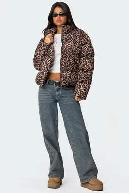 Campera acolchada estampado leopardo dalya de Edikted en Chaquetas para argentina