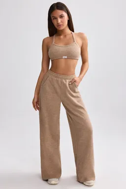 Joggers pierna ancha terry marrón de Oh Polly en Pantalones para argentina