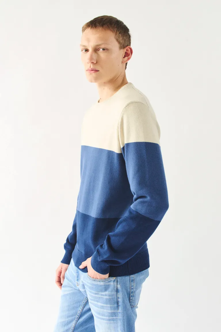Sweater básico tricolor de manga larga y cuello redondo para hombre de Bensimon en Buzos y Sweaters para argentina
