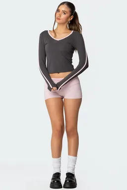 Remera manga larga cuello contraste de Edikted en Remeras para argentina