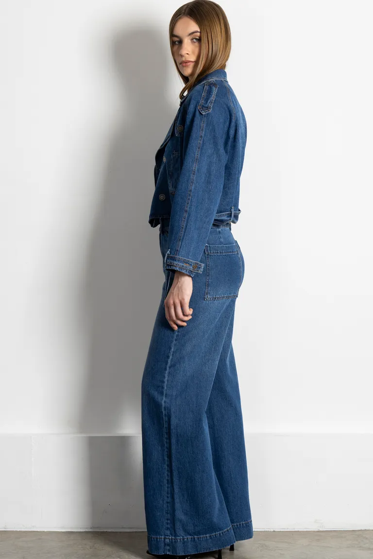 Chaqueta de denim con bolsillos, charreteras y lazos ajustables de Kill en Chaquetas para argentina