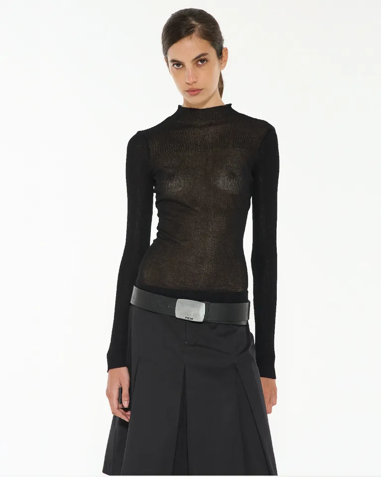 Elegante top tejido transparente de viscosa corte al cuerpo de Ay Not Dead en Tops para argentina