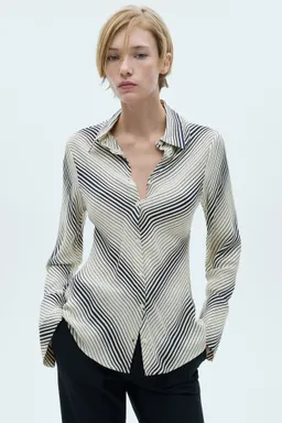 Camisa rayas manga acampanada de Mango en Camisas para argentina