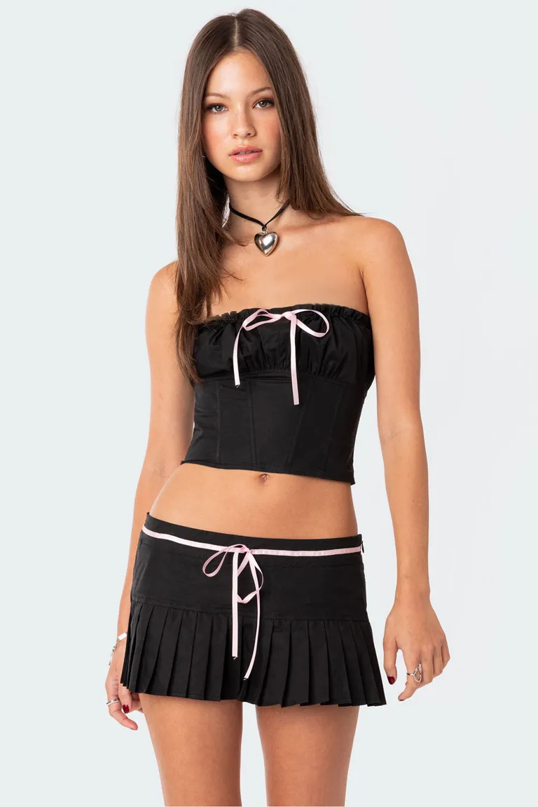 Corset karmen fruncido con cordones de Edikted en Tops para argentina